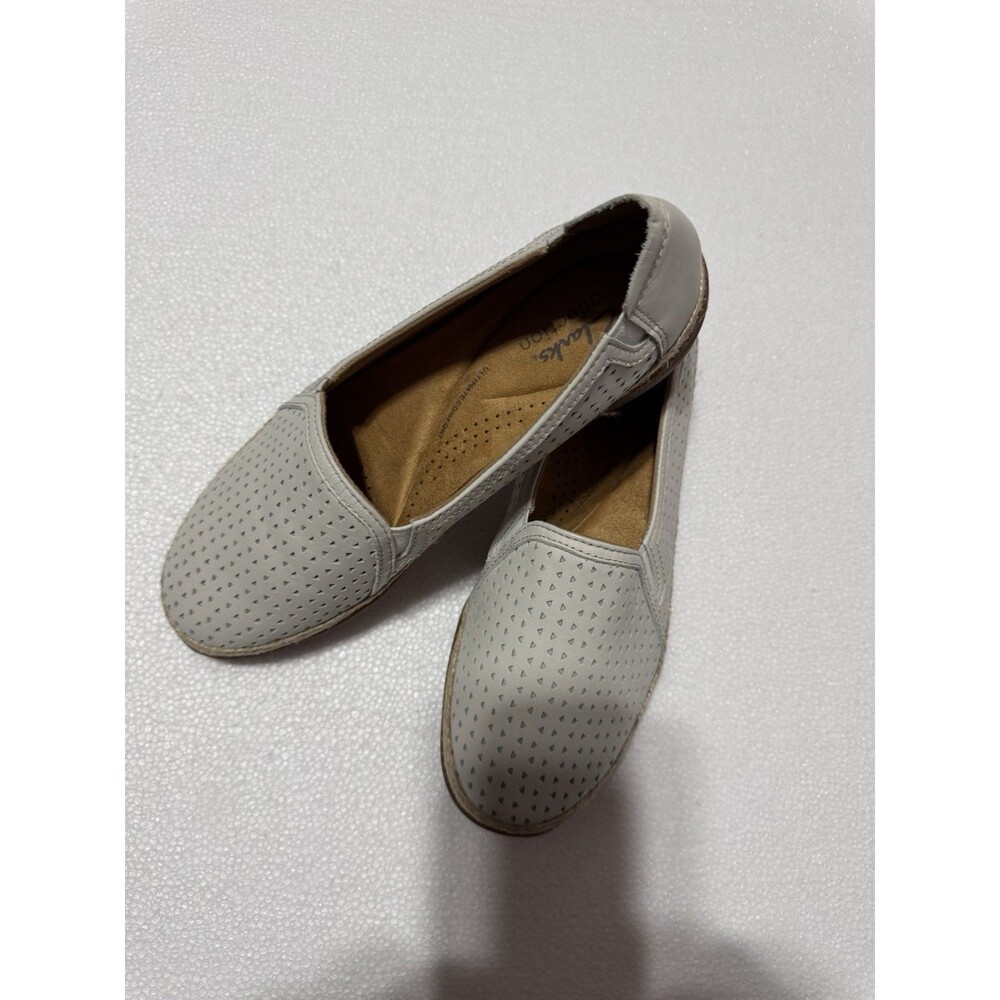 Clark’s Collection Espadrille Slip-ons Elaina Ruby White Size 7.5 Wide New - Picture 10 of 10